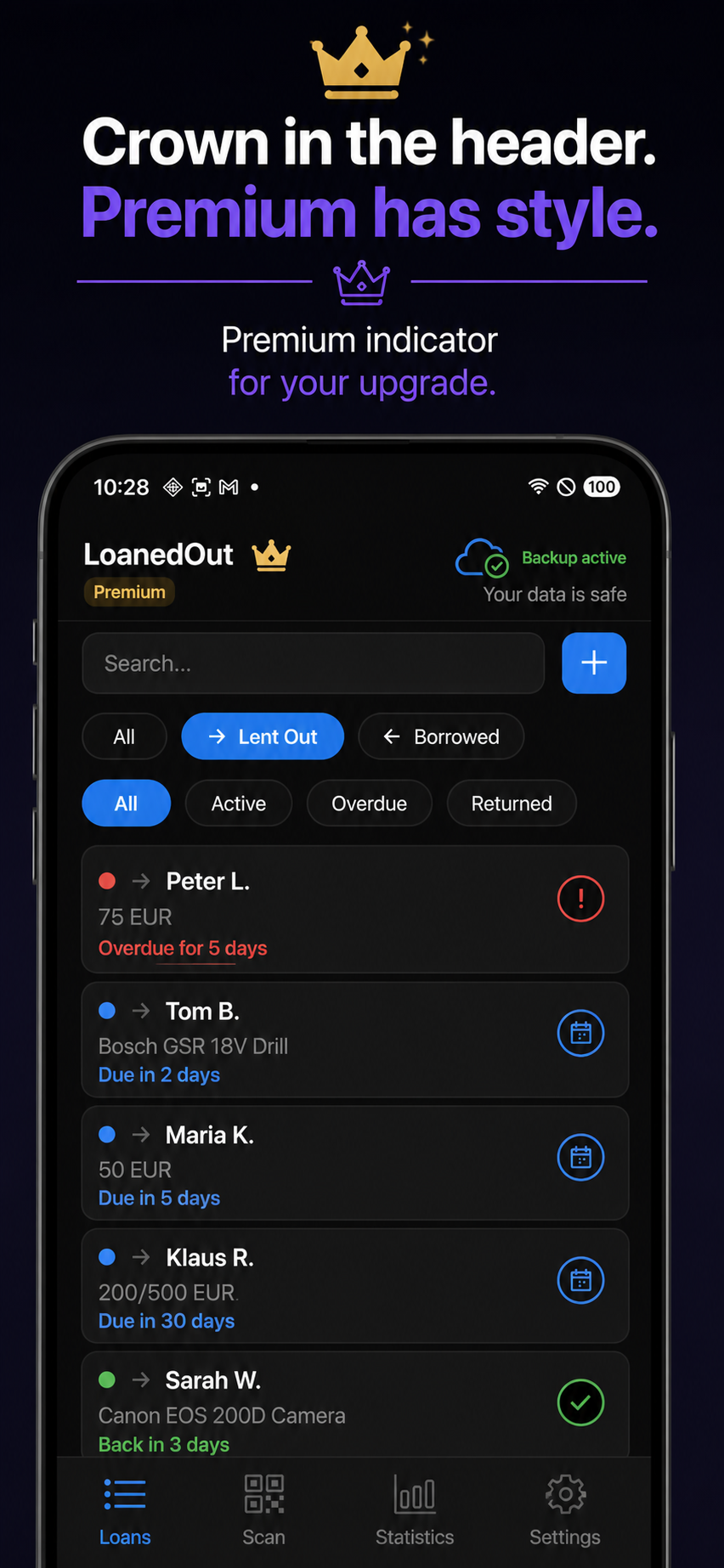LoanedOut Premium overview